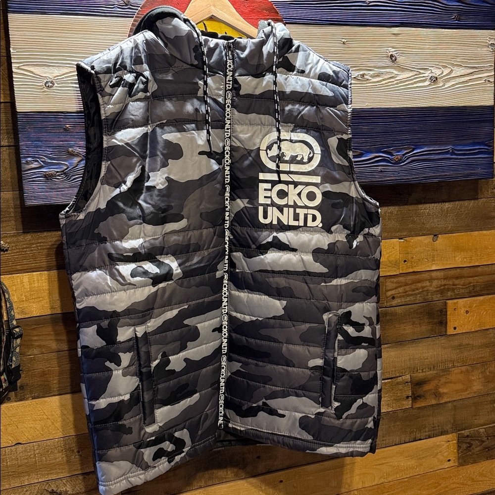 Ecko Unlimited Gray Camo Vest